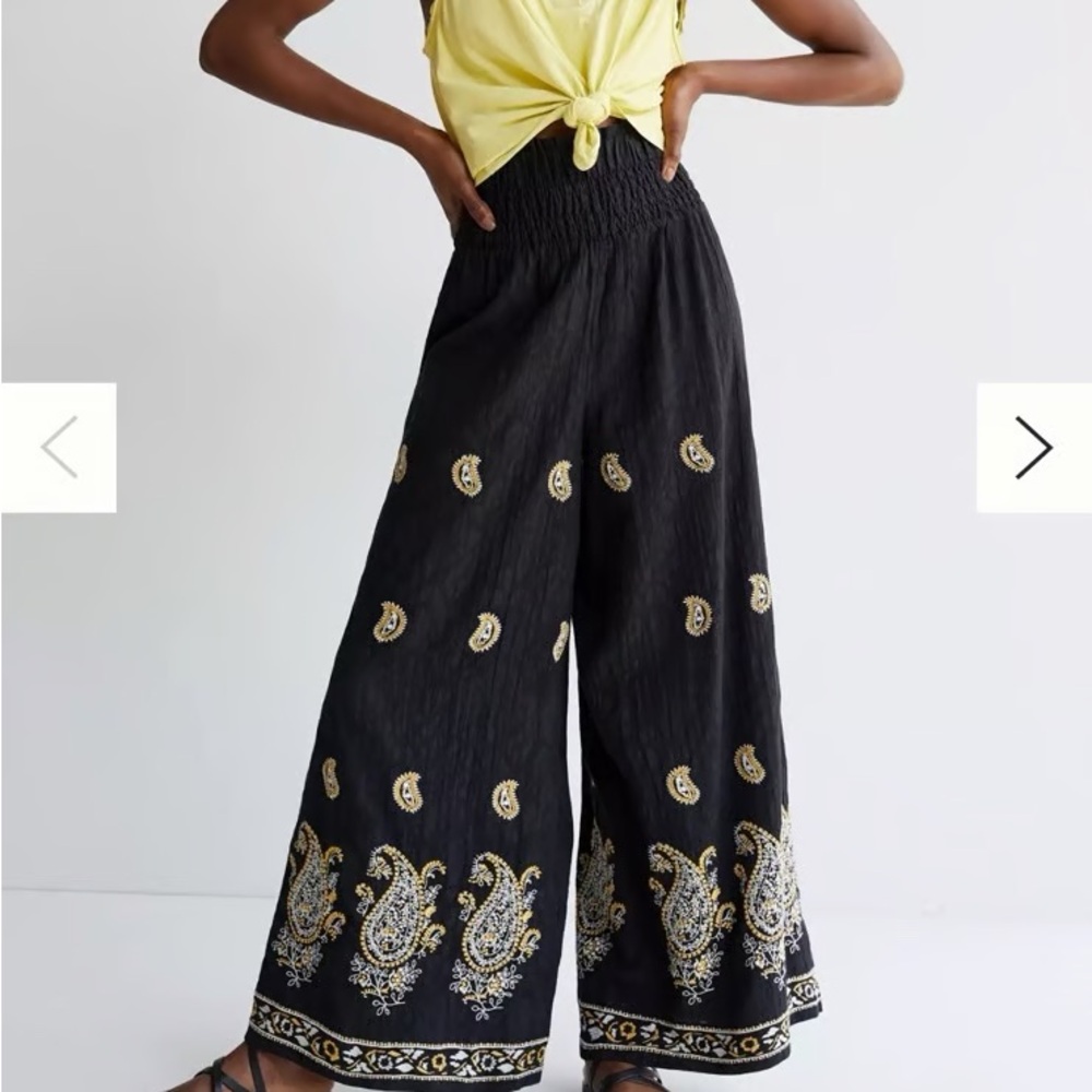 Anthropologie Black Textured Pants